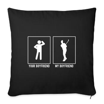 Ihr Freund - Mein Freund - Golf Starker Schlag - Sofakissenbezug 45 x 45 cm - Schwarz - Vorne
