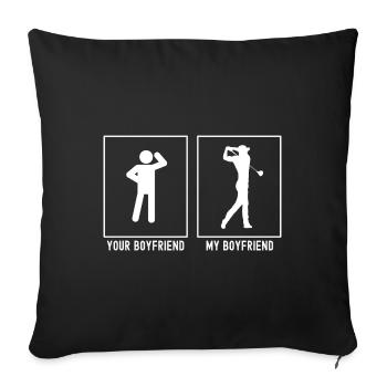 Your friend - My friend - Golf after the swing - Sofa pillowcase 17,3'' x 17,3'' (45 x 45 cm) - black - Front