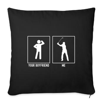 Ihr Freund - Ich - Golfschwung - Sofakissenbezug 45 x 45 cm - Schwarz - Vorne