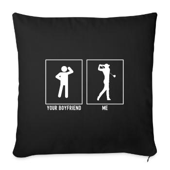 Votre ami - Moi - Golf Après le swing - Housse de coussin décorative 45 x 45 cm - noir - Devant