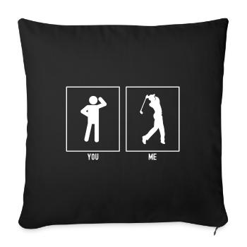 Du - Ich - Golfspieler nach dem Schlag - Sofakissenbezug 45 x 45 cm - Schwarz - Vorne