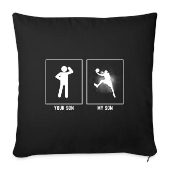 Dein Sohn - Mein Sohn - Basketball Gepunktete Lini - Sofakissenbezug 45 x 45 cm - Schwarz - Vorne