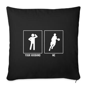 Her Husband - Me - Basketball Player Solo - Sofa pillowcase 17,3'' x 17,3'' (45 x 45 cm) - black - Front