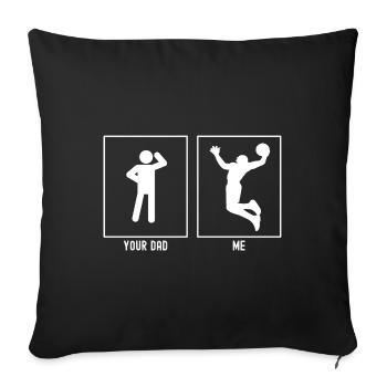 Ton père - Moi - Basketball Dunk - Housse de coussin décorative 45 x 45 cm - noir - Devant