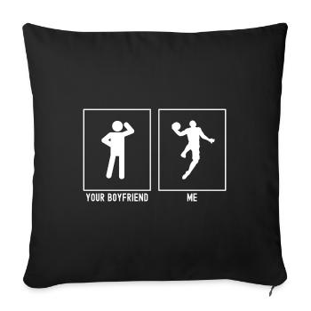 Votre ami - Moi - Basketball Dunk Vector - Housse de coussin décorative 45 x 45 cm - noir - Devant