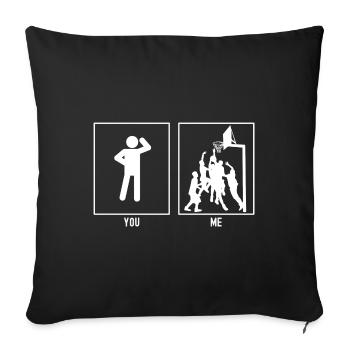 You - Me - Basketball Group - Sofa pillowcase 17,3'' x 17,3'' (45 x 45 cm) - black - Front