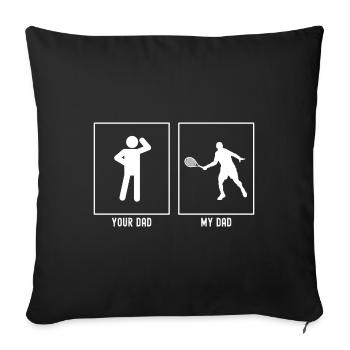 Ton père - Mon père - Joueur de tennis Illustrati - Housse de coussin décorative 45 x 45 cm - noir - Devant