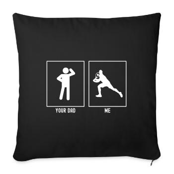Ton père - Moi - Coup de tennis - Housse de coussin décorative 45 x 45 cm - noir - Devant
