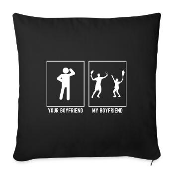 Your Friend - My Friend - Tennis Duo(TE) - Sofa pillowcase 17,3'' x 17,3'' (45 x 45 cm) - black - Front