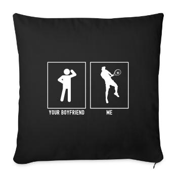 Your Friend - Me - Tennis Player Hit - Sofa pillowcase 17,3'' x 17,3'' (45 x 45 cm) - black - Front