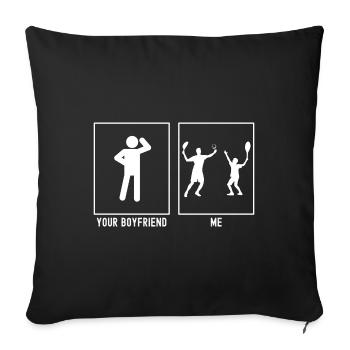 Your Friend - Me - Tennis Duo - Sofa pillowcase 17,3'' x 17,3'' (45 x 45 cm) - black - Front