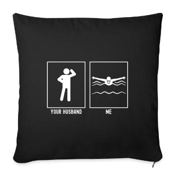 Ihr Ehemann - Ich - Schwimmen Vector - Sofakissenbezug 45 x 45 cm - Schwarz - Vorne