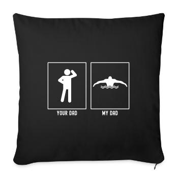 Ton père - Mon père - Nage - Housse de coussin décorative 45 x 45 cm - noir - Devant