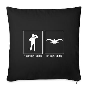 Votre ami - Mon ami - Front de natation - Housse de coussin décorative 45 x 45 cm - noir - Devant