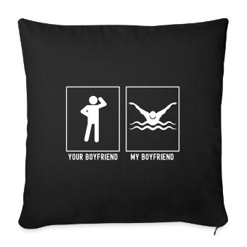 Your Friend - My Friend - Swimming Athletic - Sofa pillowcase 17,3'' x 17,3'' (45 x 45 cm) - black - Front