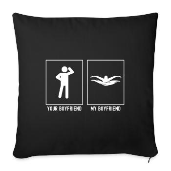 Your Friend - My Friend - Swimming - Sofa pillowcase 17,3'' x 17,3'' (45 x 45 cm) - black - Front