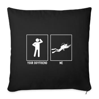 Your Friend - Me - Swimming Deep Diving - Sofa pillowcase 17,3'' x 17,3'' (45 x 45 cm) - black - Front