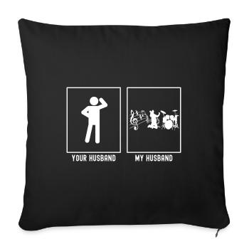 Her Husband - My Husband - Music Band - Sofa pillowcase 17,3'' x 17,3'' (45 x 45 cm) - black - Front