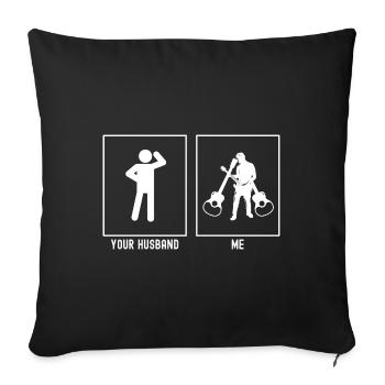 Her Husband - Me - Multiple Guitar - Sofa pillowcase 17,3'' x 17,3'' (45 x 45 cm) - black - Front