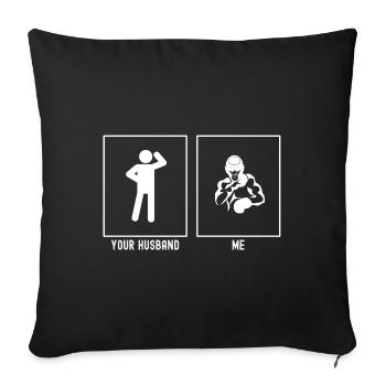 Her Husband - Me - Boxing Amateur - Sofa pillowcase 17,3'' x 17,3'' (45 x 45 cm) - black - Front