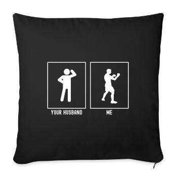 Her Husband - Me - Boxing Solo - Sofa pillowcase 17,3'' x 17,3'' (45 x 45 cm) - black - Front