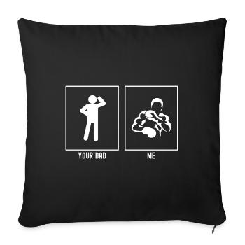 Your father - I - professional boxer - Sofa pillowcase 17,3'' x 17,3'' (45 x 45 cm) - black - Front