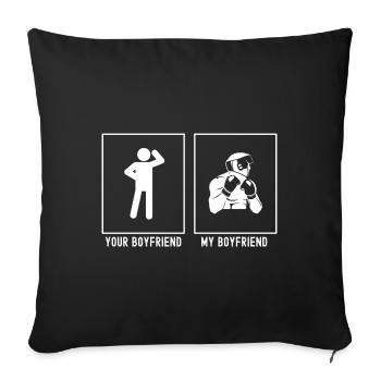 Votre ami - Mon ami - Boxe amateur - Housse de coussin décorative 45 x 45 cm - noir - Devant