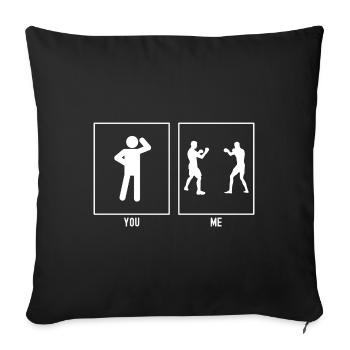 Vous - Moi - Combat de boxe - Housse de coussin décorative 45 x 45 cm - noir - Devant