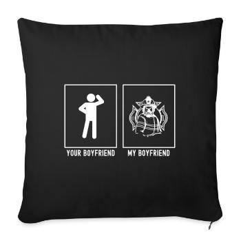 Your Friend - My Friend - Fire Brigade Logo - Sofa pillowcase 17,3'' x 17,3'' (45 x 45 cm) - black - Front
