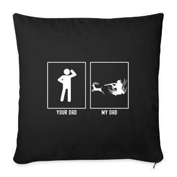 Ton père - Mon père - Chasse au chevreuil - Housse de coussin décorative 45 x 45 cm - noir - Devant