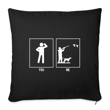 Vous - Moi - Chasse au canard - Housse de coussin décorative 45 x 45 cm - noir - Devant