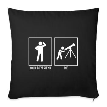 Your Friend - Me - Astronomy Telescope - Sofa pillowcase 17,3'' x 17,3'' (45 x 45 cm) - black - Front
