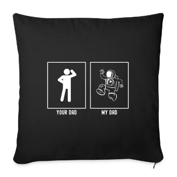 Your Father - My Father - Astronomy Leap Illustr - Sofa pillowcase 17,3'' x 17,3'' (45 x 45 cm) - black - Front