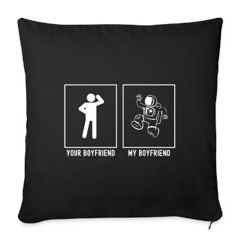 Votre ami - Mon ami - Dessin animé d’astronomie - Housse de coussin décorative 45 x 45 cm - noir - Devant