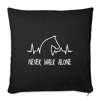 Proverbes de chevaux Chevalr reiterhof Pferdefreunde Pferdefreunde - Housse de coussin décorative 45 x 45 cm - noir - Devant