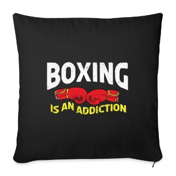 Boxen Boxer Kampfsport Boxring Boxhandschuhe - Sofakissenbezug 45 x 45 cm - Schwarz - Vorne