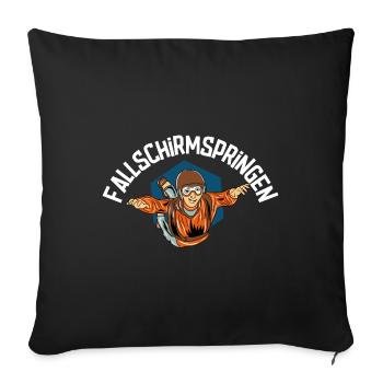 Fallschirmspringen Fallschirm Luftsport - Sofakissenbezug 45 x 45 cm - Schwarz - Vorne