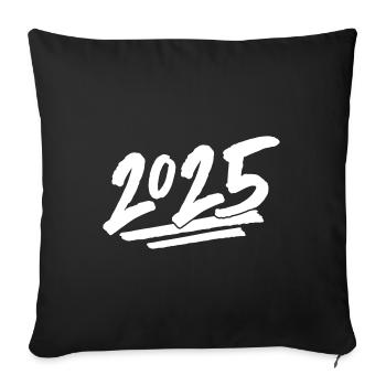 Année 2025 - Housse de coussin décorative 45 x 45 cm - noir - Devant