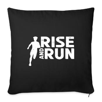 Jogging Jogger Race Race Marathon Running - Housse de coussin décorative 45 x 45 cm - noir - Devant
