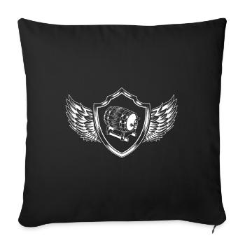 Baril de bière Armoiries de la brasserie de bière - Housse de coussin décorative 45 x 45 cm - noir - Devant