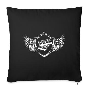 Écusson de l’icône du chocolat - Housse de coussin décorative 45 x 45 cm - noir - Devant