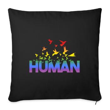 Love Human Rainbow Gay Pride - LGBT - Sofa pillowcase 17,3'' x 17,3'' (45 x 45 cm) - black - Front