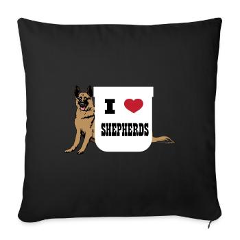 Dog Dogs Dog lovers Dog owners - Sofa pillowcase 17,3'' x 17,3'' (45 x 45 cm) - black - Front