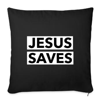 Jesus Saves - Christian Quotes - Sofa pillowcase 17,3'' x 17,3'' (45 x 45 cm) - black - Front