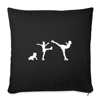 Patineur artistique Patinage artistique Patinage sur glace - Housse de coussin décorative 45 x 45 cm - noir - Devant