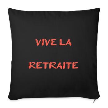 RETIREMENT. RETIREMENT. RETIRED. RETIREMENT - Sofa pillowcase 17,3'' x 17,3'' (45 x 45 cm) - black - Front