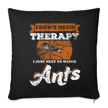 Watching ants - Sofa pillowcase 17,3'' x 17,3'' (45 x 45 cm) - black - Front