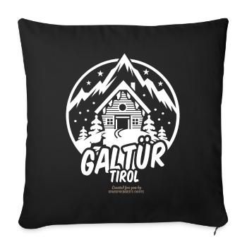 Galtür Tirol Austria Ski Resort T Shirt Design - Housse de coussin décorative 45 x 45 cm - noir - Devant