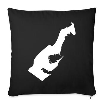 Monaco map flag - Sofa pillowcase 17,3'' x 17,3'' (45 x 45 cm) - black - Front