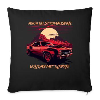 Kein strom, kein Problem - Sofakissenbezug 45 x 45 cm - Schwarz - Vorne